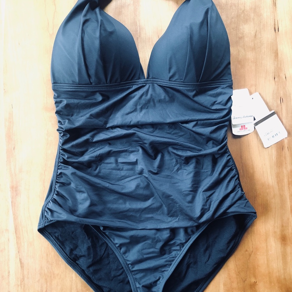 NWT! Tommy Bahama black one piece swimsuit, sz 14